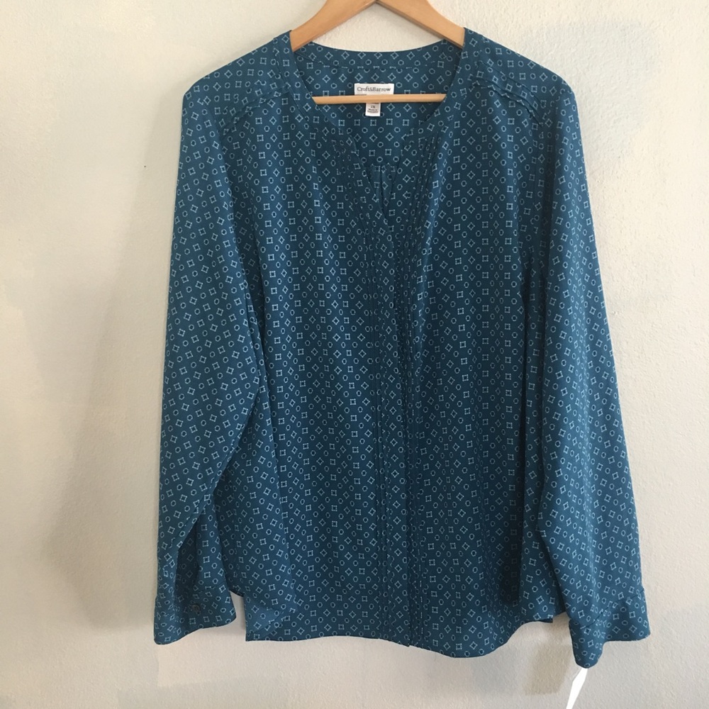 Croft&Barro Pattern Blue Blouse size 2X